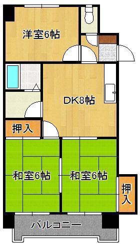 第11岡部ビル(3DK/3階)の間取り写真