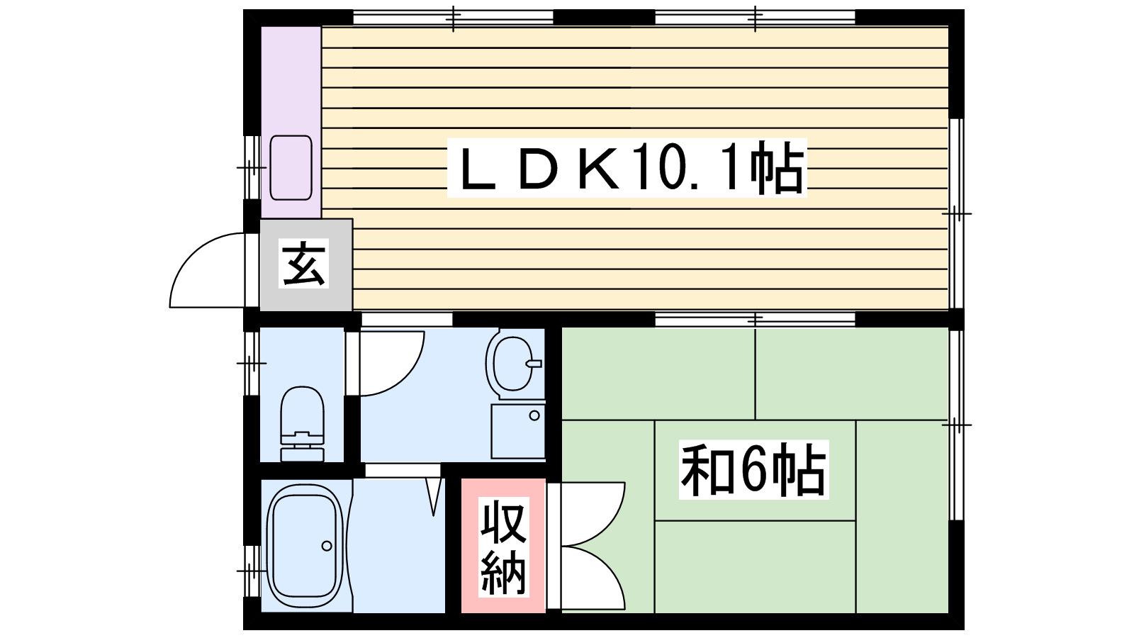 ハイツ山野井(1LDK/1階)の間取り写真