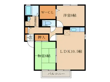 ア・ヴィータ A&S(2LDK/2階)の間取り写真