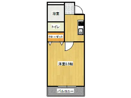 プレステージ高島(1K/2階)の間取り写真