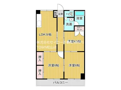 コーポ波藤(3LDK/2階)の間取り写真