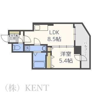 レジェンドコート琴似(1LDK/7階)の間取り写真