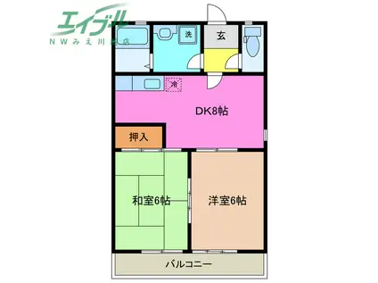 アールコートNAO(2DK/2階)の間取り写真