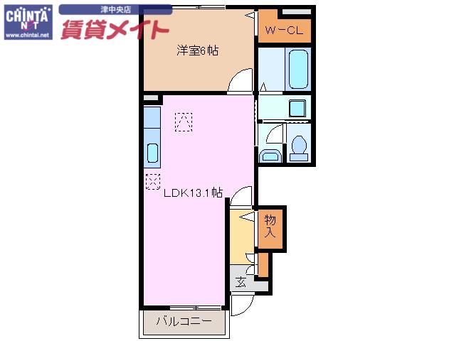 フリーデハイムA(1LDK/1階)の間取り写真