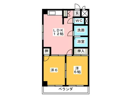 ファミーユASANO(2LDK/1階)の間取り写真