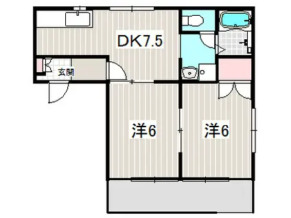 セルラヴィーヌ(2DK/1階)の間取り写真