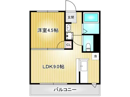 Fメゾン堀田(1LDK/2階)の間取り写真
