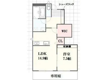 ノムコンチェルプラス三条(1LDK/1階)の間取り写真