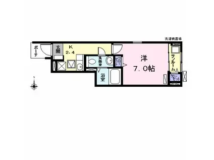 サン・ノーブル(1K/1階)の間取り写真