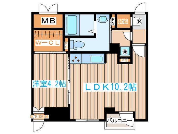 第二桃李園ビル(1LDK/5階)の間取り写真