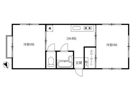 増田コーポ(2DK/2階)の間取り写真