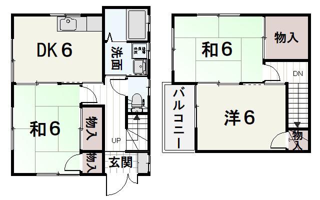 かぼちゃハウス85(3SDK/1階)の間取り写真