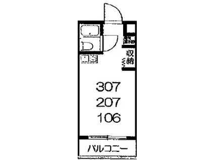 メゾンブラン(ワンルーム/3階)の間取り写真