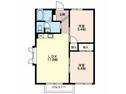 フェアパーク(2LDK/1階)の間取り写真