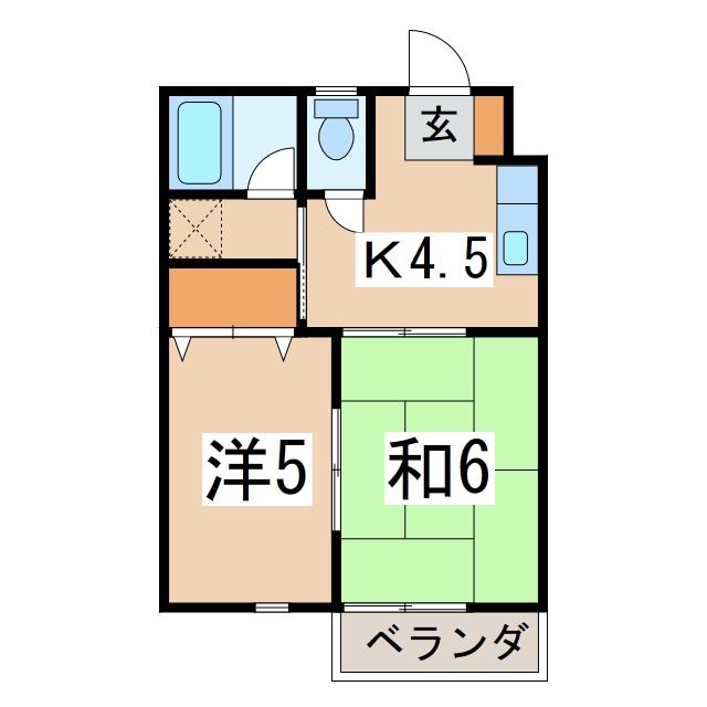 コーポNARISIN(2K/2階)の間取り写真
