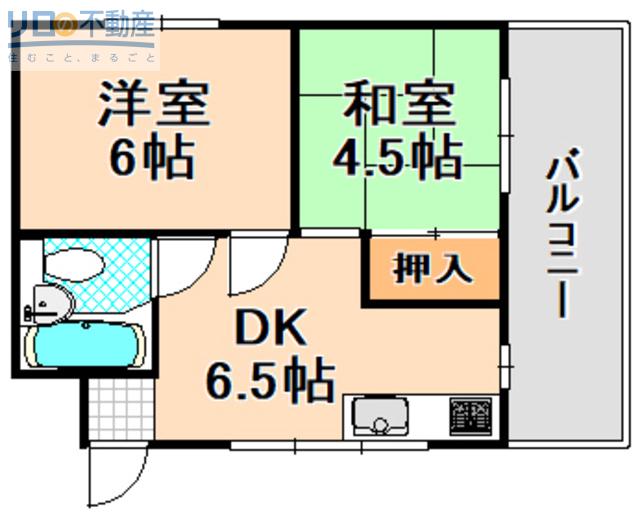 グローリーM(2DK/3階)の間取り写真