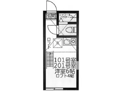 ユナイト桜本キップリング(ワンルーム/1階)の間取り写真