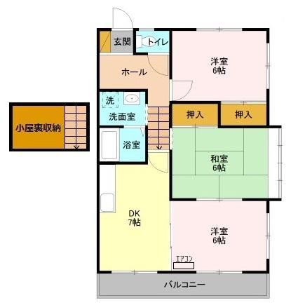 農住メゾンサニーホームズA(3DK/2階)の間取り写真