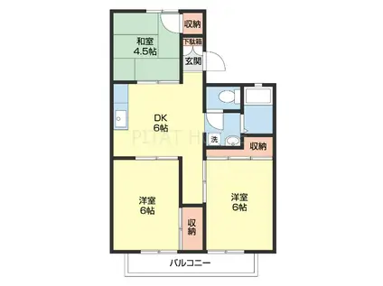 和歌川弐番館(3DK/2階)の間取り写真
