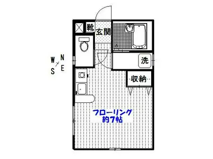 ピアメゾン(ワンルーム/1階)の間取り写真