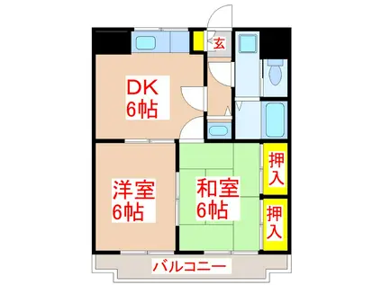 ハイム華(2DK/2階)の間取り写真