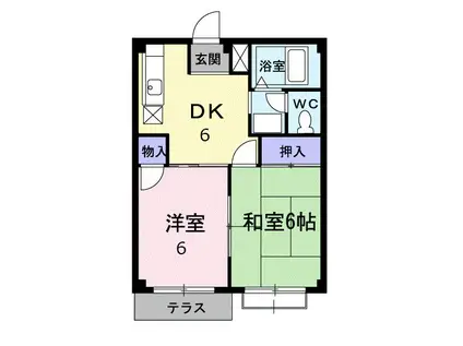 アーバンハイツI(2DK/2階)の間取り写真