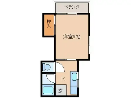 グリーンハイツ(1K/2階)の間取り写真