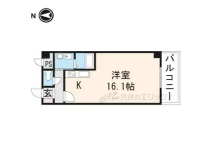 フレアコート(ワンルーム/3階)の間取り写真