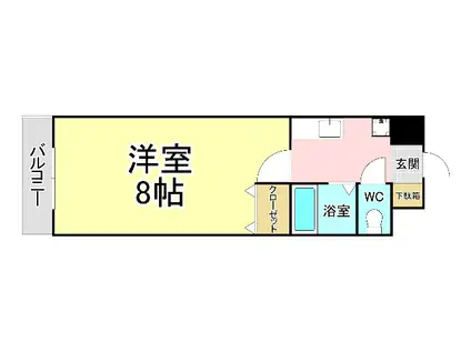 BERGAMOTTO馬借(1K/2階)の間取り写真