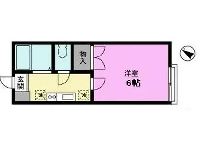 ドミール越谷(1K/1階)の間取り写真