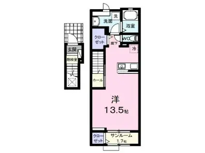 ファイアブルーム大森(ワンルーム/2階)の間取り写真