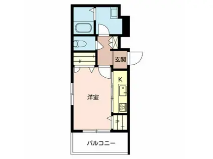 シャーメゾン東岸和田(1K/2階)の間取り写真