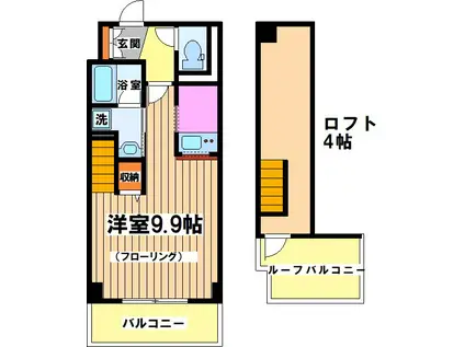 エルフレア武蔵野(1K/5階)の間取り写真