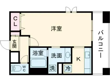 プレジール三ノ宮(1K/4階)の間取り写真