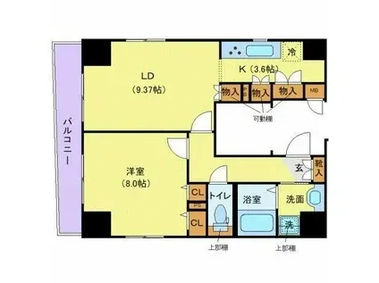 ガリシア日本橋水天宮Ⅱ(1LDK/10階)の間取り写真