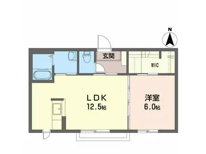 メゾンドアルシオネ(1LDK/1階)の間取り写真