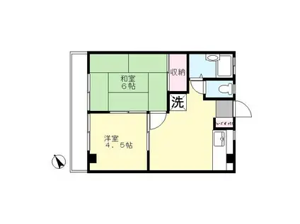 ドルチェ新百合ヶ丘(2DK/1階)の間取り写真