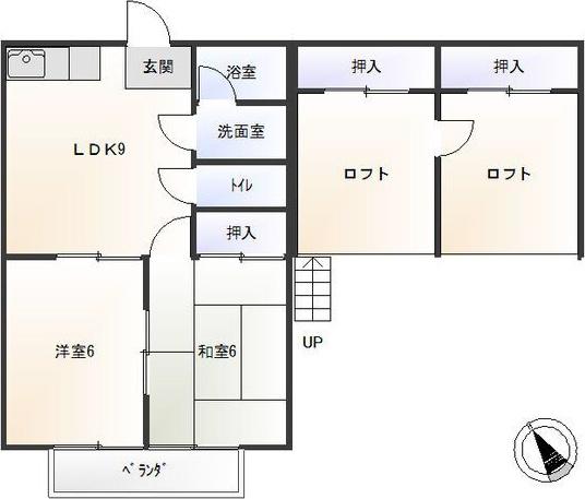 コーポラスノベルティD(2LDK/2階)の間取り写真