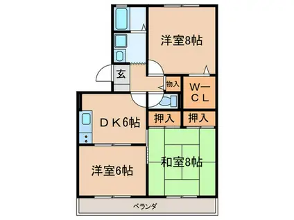 ハウゼノイン (3DK/3階)の間取り写真