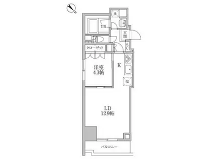 レジディア文京本郷III(1LDK/8階)の間取り写真