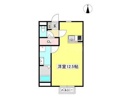 ライフイン・西島(ワンルーム/2階)の間取り写真