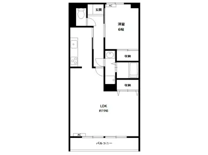 ロイヤルヒルズ老野森(1LDK/9階)の間取り写真