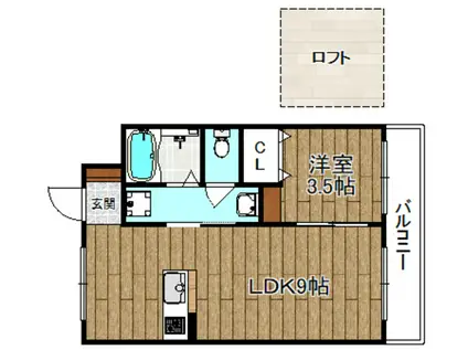 レディアント14TH(1LDK/6階)の間取り写真