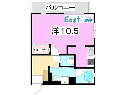 鹿児島市電谷山線 荒田八幡駅 徒歩6分 3階建 築10年(ワンルーム/2階)の間取り写真