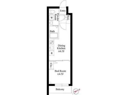 グランパセオ門前仲町(1DK/3階)の間取り写真