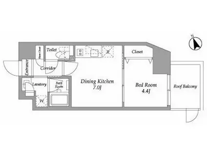 ENETIAL代官山(1DK/6階)の間取り写真