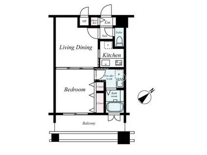 エンクレスト中呉服(2K/11階)の間取り写真
