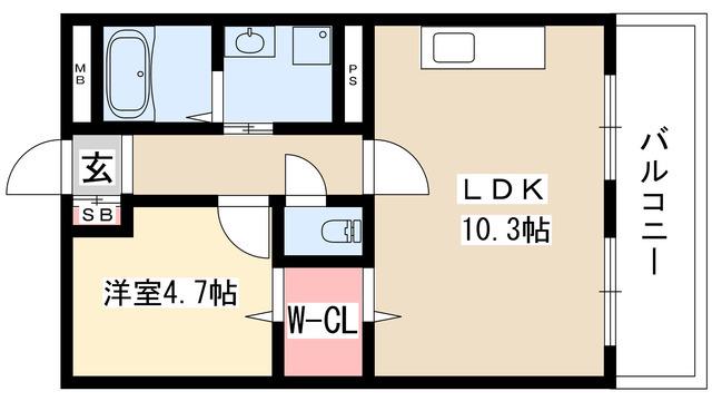 臼井ビル(1LDK/4階)の間取り写真
