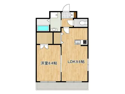 リベルテ御領(1LDK/4階)の間取り写真