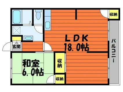 サンシティーフジ(1LDK/3階)の間取り写真